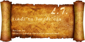 Lukáts Tarzícia névjegykártya